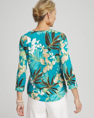 Linen Cool Palms 3/4 Sleeve Tee