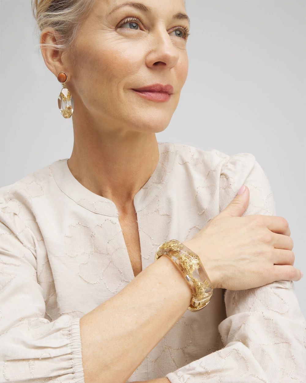 Lucite Gold Foil Bracelet