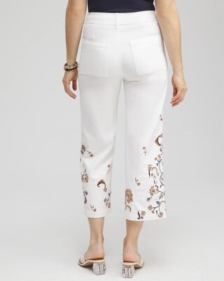 Embroidered  Cropped Trouser Jeans