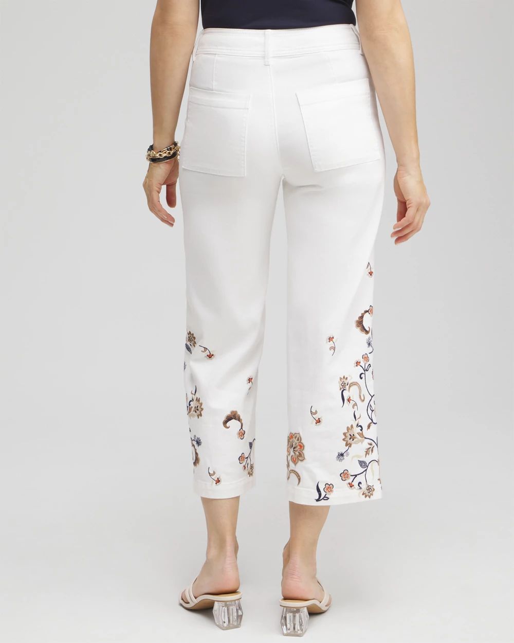 Embroidered  Cropped Trouser Jeans