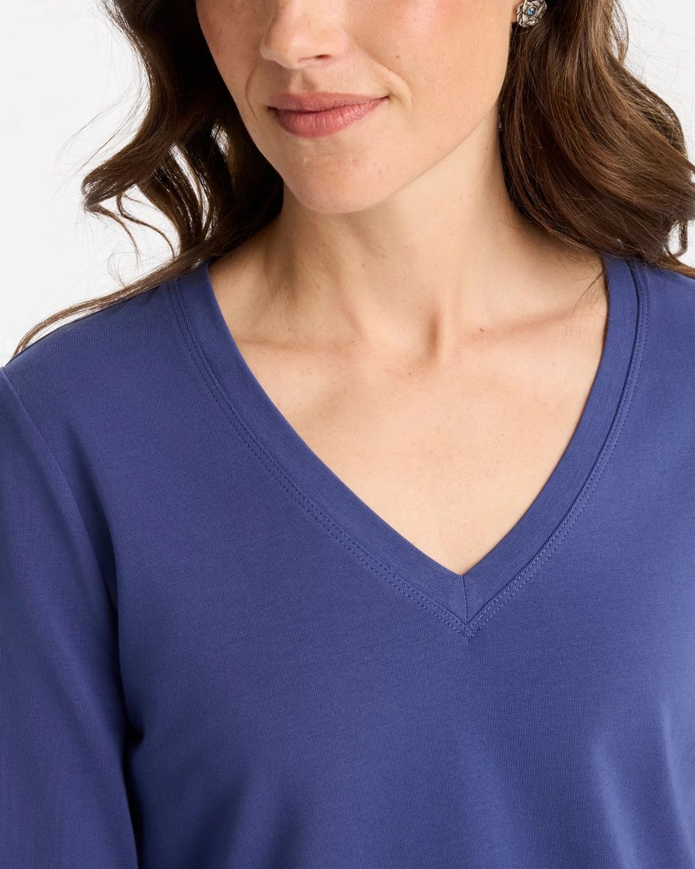 Cotton Stretch 3/4 Sleeve Tee click to view larger image.