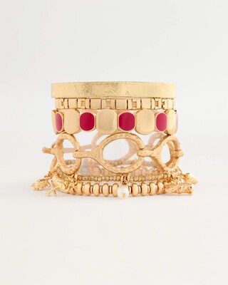 Raspberry Enamel Stretch Bracelet click to view larger image.