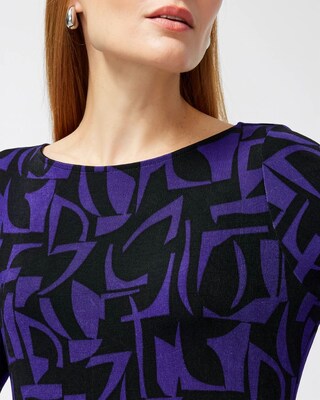 Travelers Abstract Print A-line Midi Dress