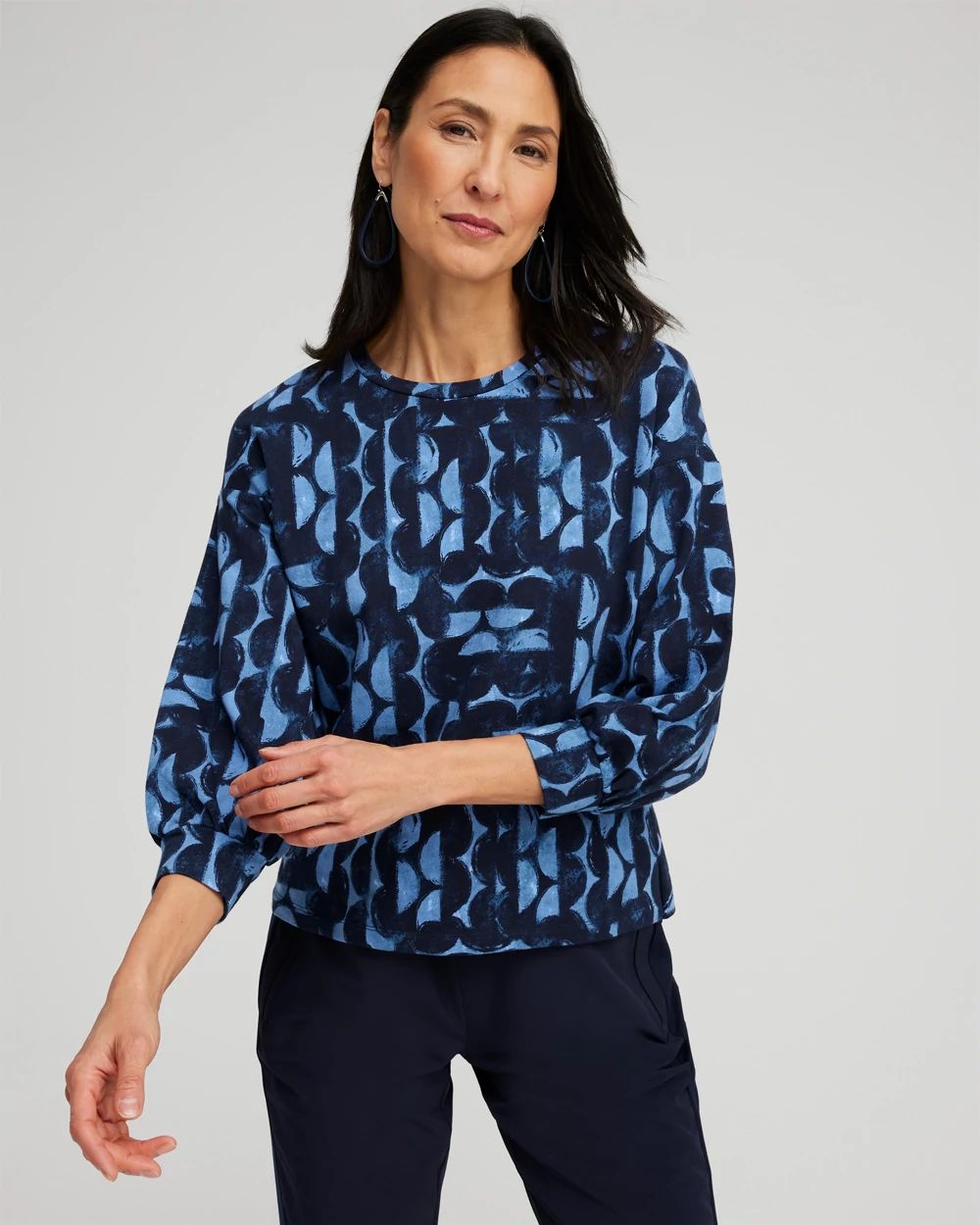 Zenergy® Half Moon Print Pullover