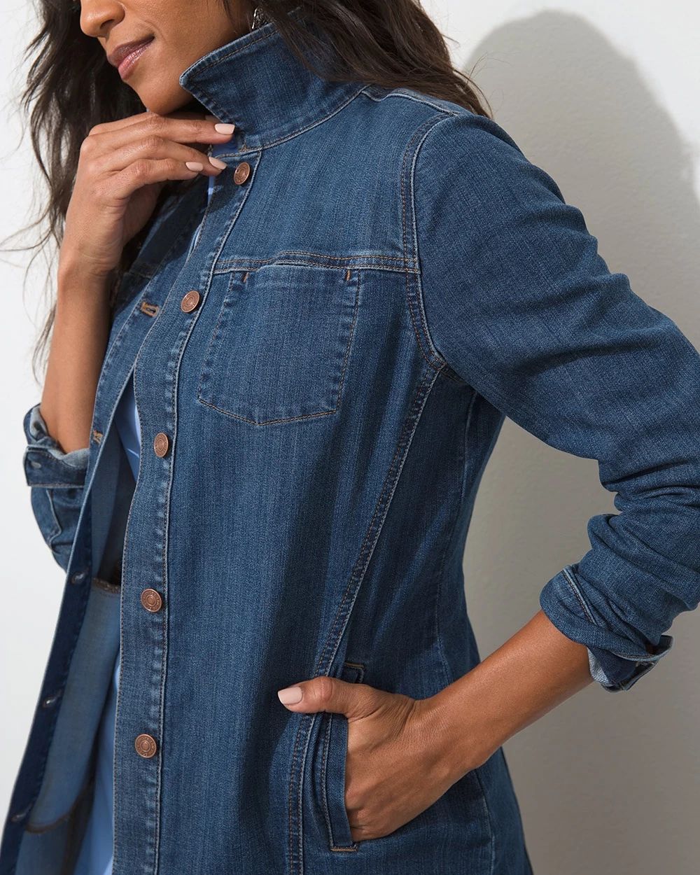 Elongated Denim Shacket