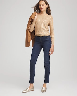 Ella Boatneck Foiled Pullover Sweater click to view larger image.