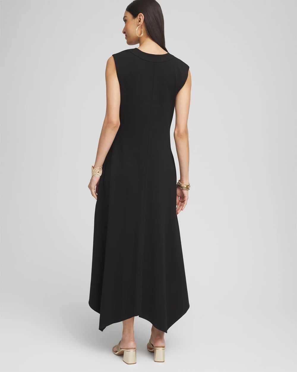 Trapunto Placket Midi Dress