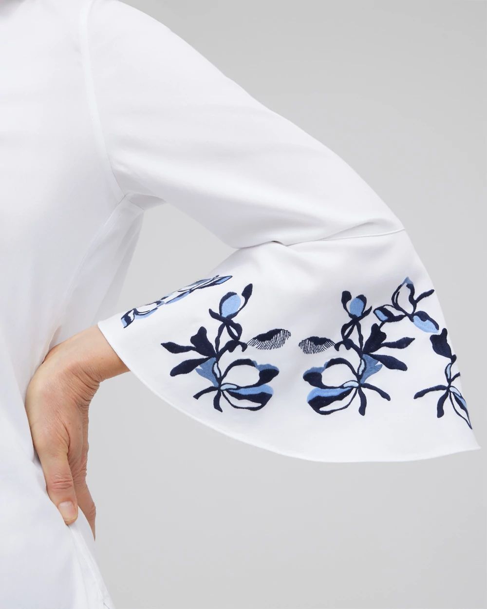 No Iron™ Stretch Flare Cuff Tunic