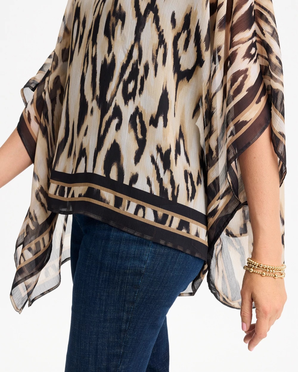 Ikat Print Poncho