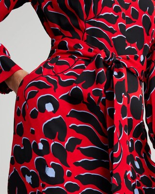 Mixed Heart Print Shirt Dress