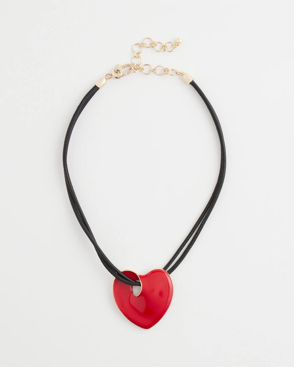 Red Enamel Heart Pendant Necklace