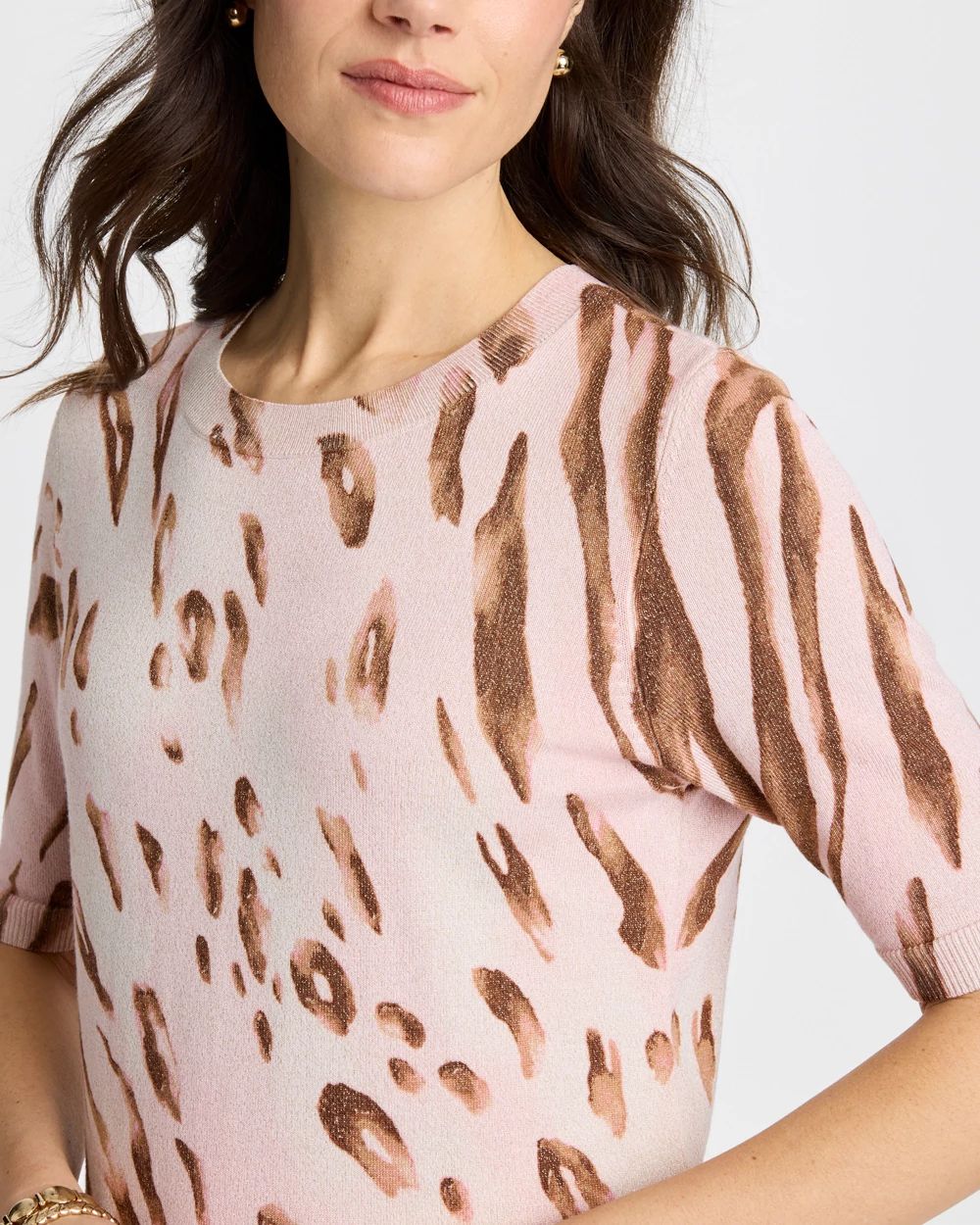 Ella Crewneck Printed Pullover Sweater