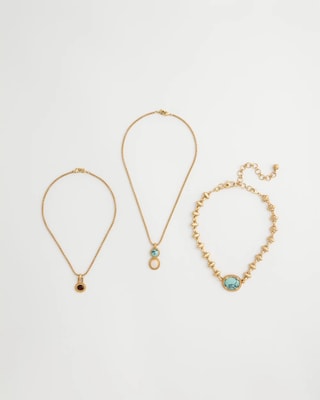 Multi-Strand Convertible Medallion Pendant Necklace click to view larger image.