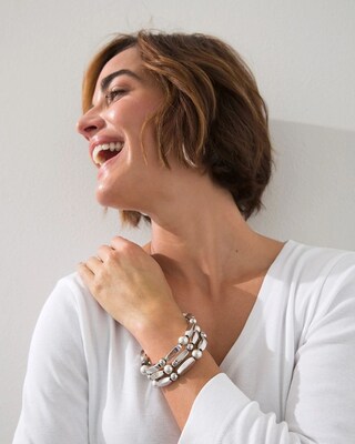 Silver Tone Coil Bracelet