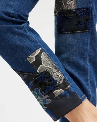 Girlfriend Patchwork Ankle Jeans