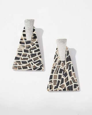 Marble Triangle Drop Earrings