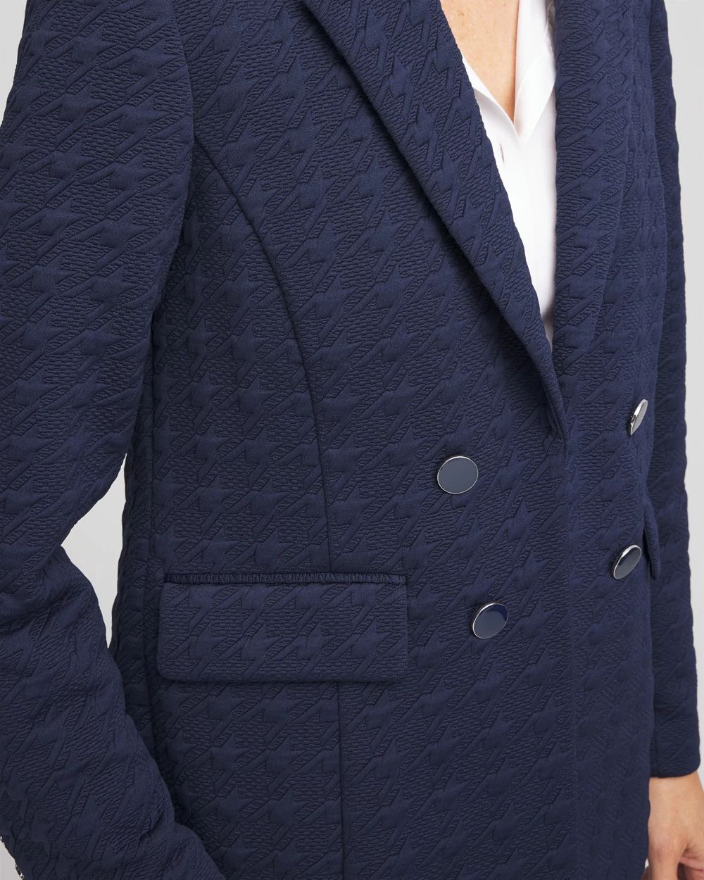 Textured Double-Breasted Knit Blazer