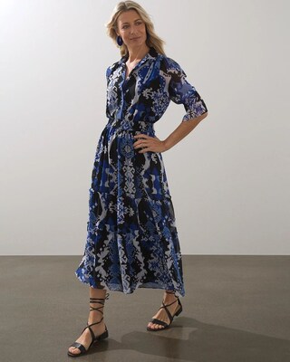 Ikat Tiered Midi Dress