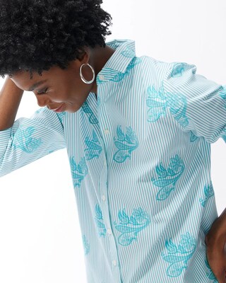 No Iron Stretch Stripe Paisley Shirt