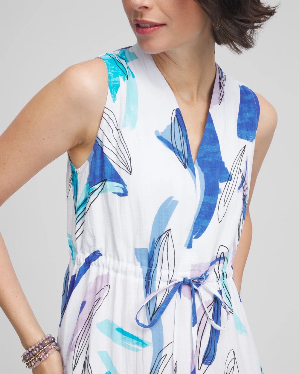 Petite Sleeveless Gauze Maxi Dress