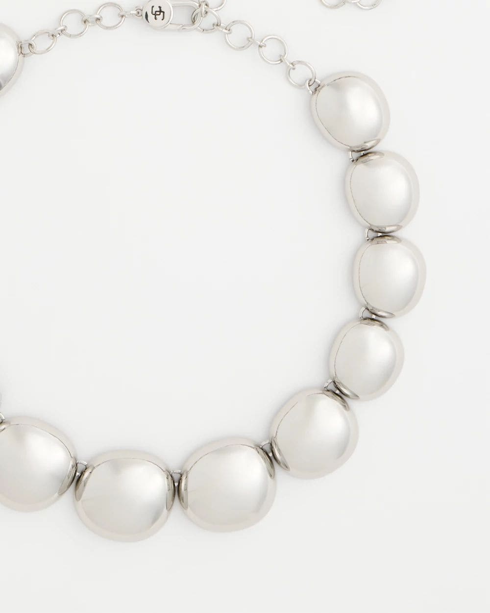 Silver Pebble Collar Necklace