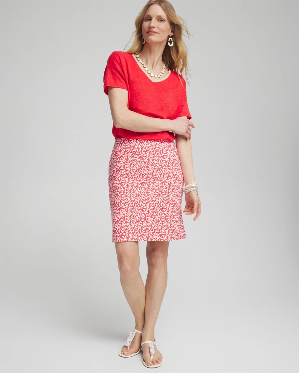 Brigitte Pull-On Reef Print Skort