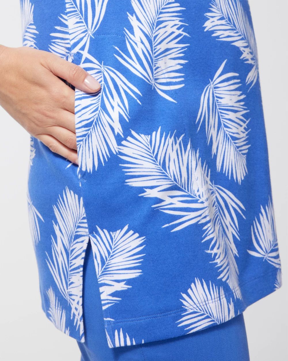Pima Palm Print Pocket Tunic