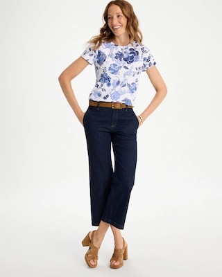 Jolene Cotton Stretch Cap Sleeve Tee click to view larger image.