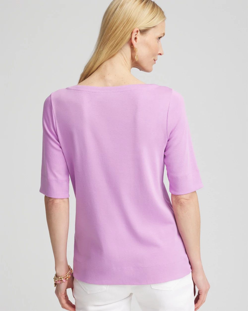 Pima Cotton Bateau-Neck Tee
