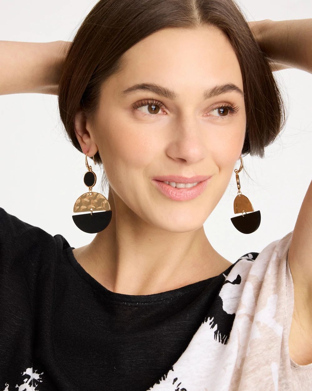 Wood Rounded Drop Earrings