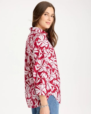 No Iron™ Stretch Palm Print Shirt click to view larger image.