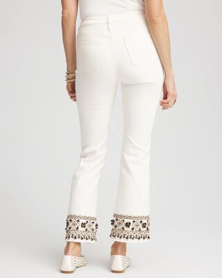 Girlfriend Embroidered Kick Flare Jeans click to view larger image.