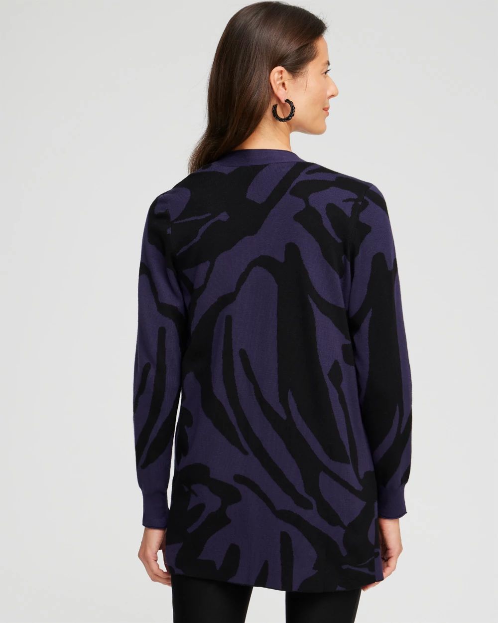 Double Knit Botanical Print Cardigan