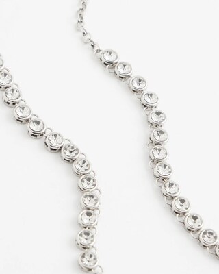 Silvertone Tennis Necklace click to view larger image.