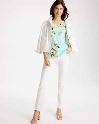 Pima Printed Elbow-Sleeve Tee click to view larger image.