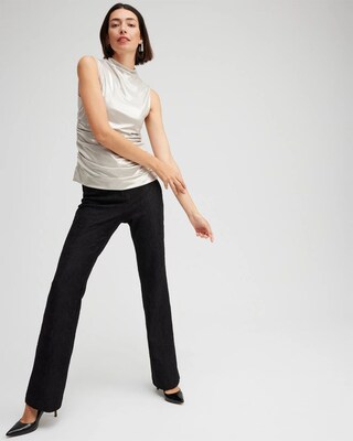 Black Label Gathered Knit Top