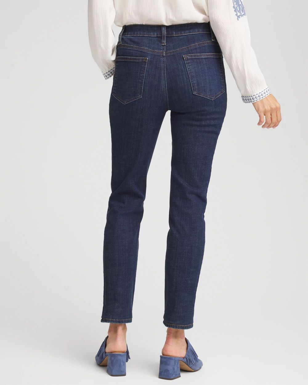 So Slimming Girlfriend Ankle Jeans click to view larger image.