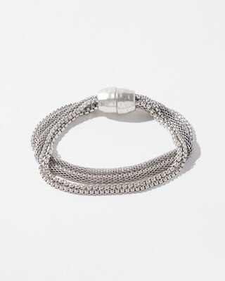 Silver Tone Multistrand Magnetic Bracelet
