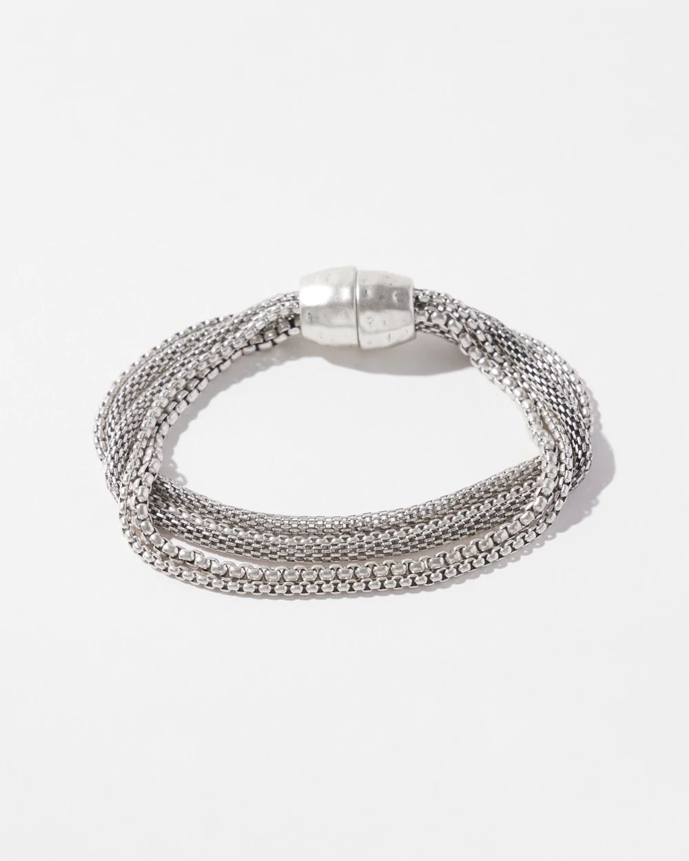 Silver Tone Multistrand Magnetic Bracelet