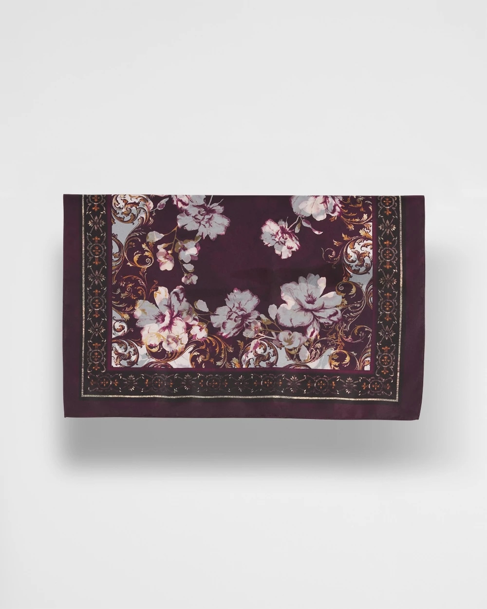 Frosty Floral Square Neckerchief Scarf