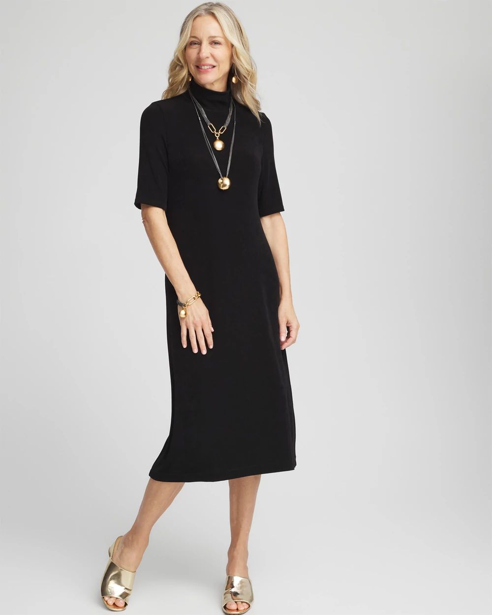 Travelers™ Mock Neck Midi Dress