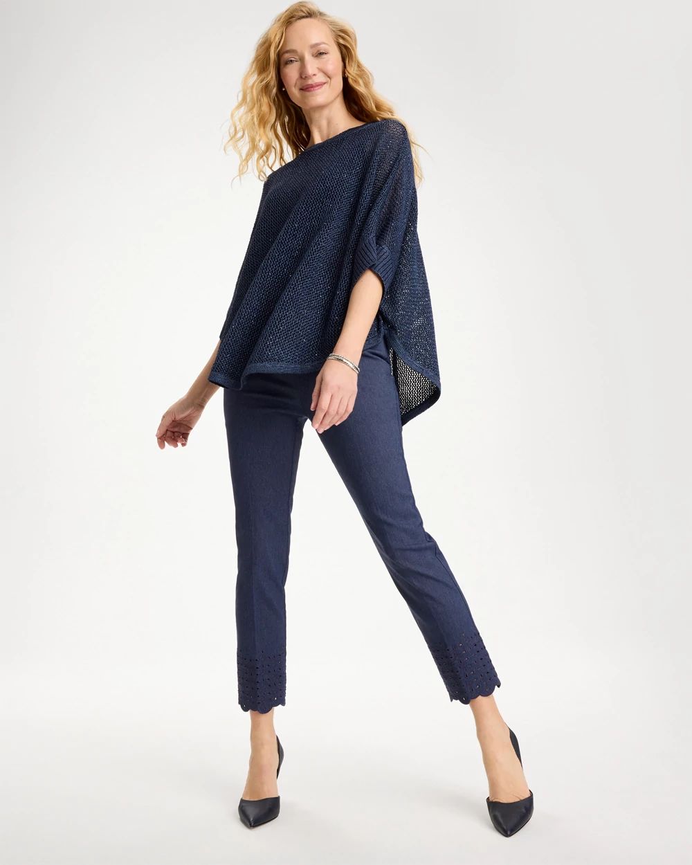 Brigitte™ Slim Embroidered Pull-On Crop Pant click to view larger image.