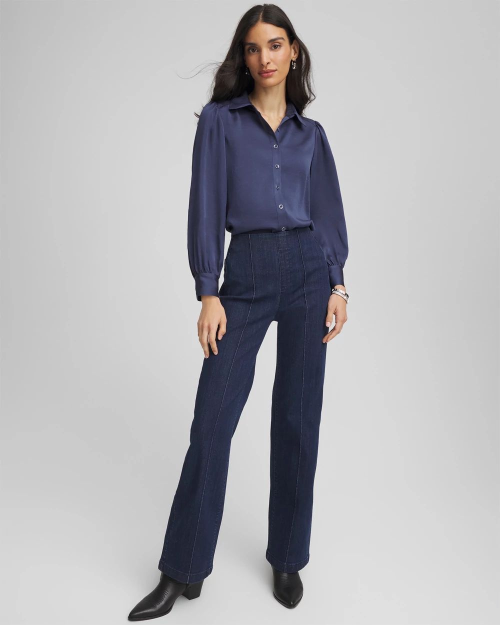 Pleated Satin Blouse click to view larger image.