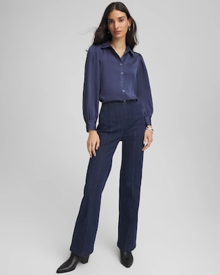 Pleated Satin Blouse click to view larger image.