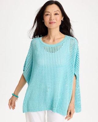 Open-Stitch Sweater Poncho