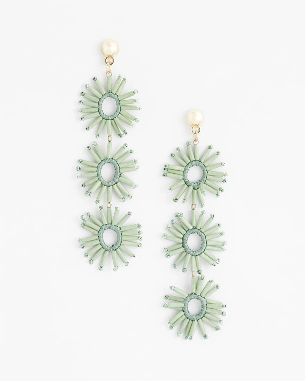 No Droop® Green Star burst Drop Earrings