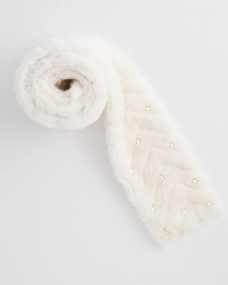 Embellished Faux Fur Scarf