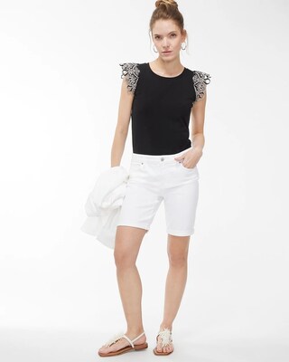 Eyelet Cap Sleeve Tee