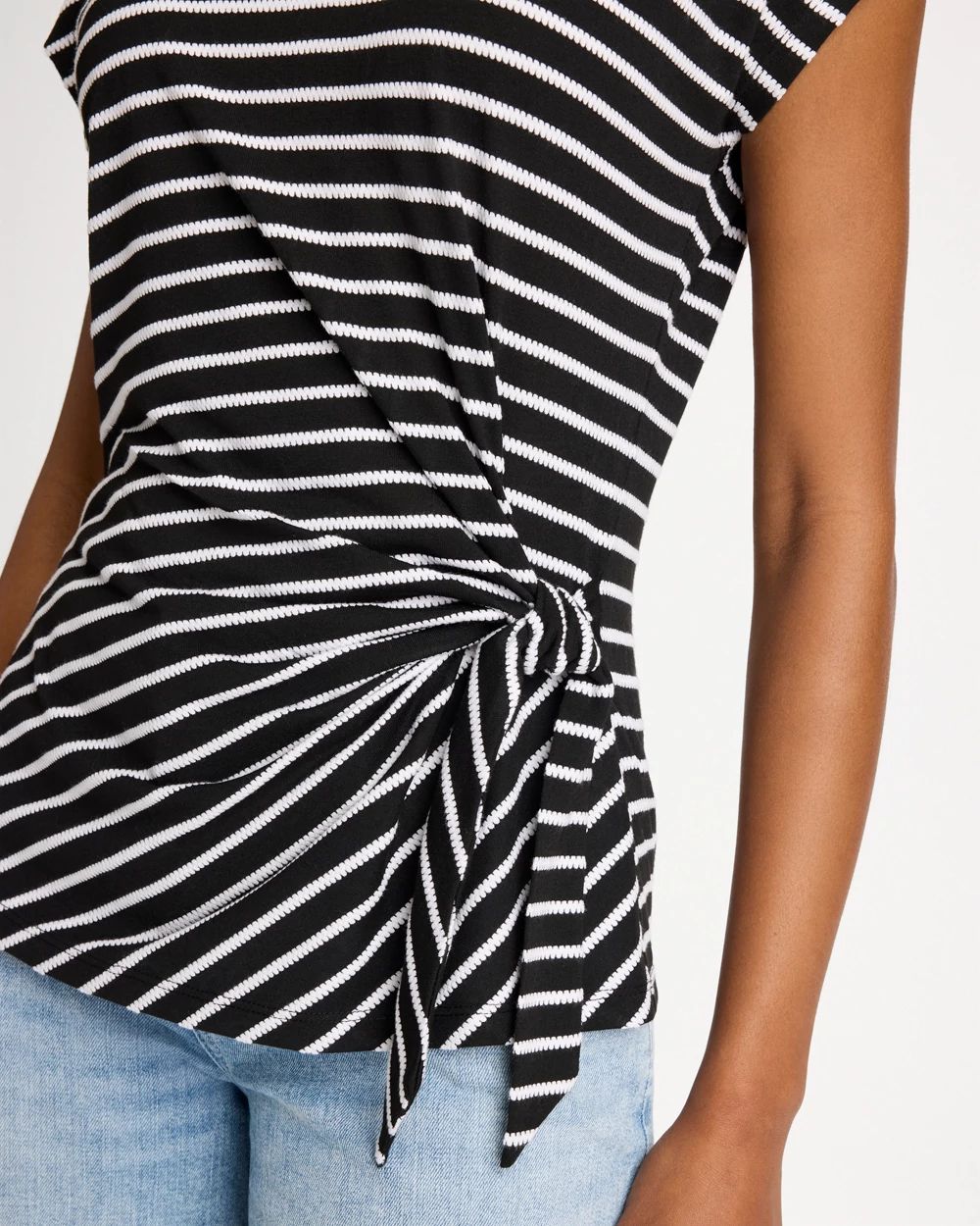 Striped Tie-Front Tee