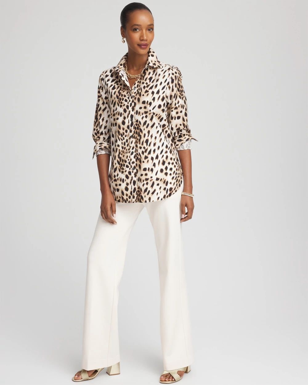 No Iron™ Cheetah-Print Shirt click to view larger image.